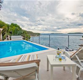 Luxury 6 Bedroom Seafront Villa with pool and Separate Apartment along Secluded Beach near Hvar Town, Sleeps 10-12